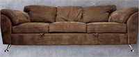 3 Cushion Extra Wide Chocolate Microsuede Sofa