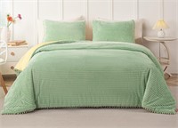 Sage Green Boho Full Size Comforter Set  3pcs