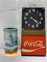 Vintage Coca Cola Clock & Motion Lamp
