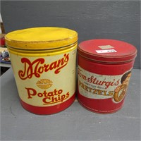 Tom Sturgis Pretzels & Moran's Potato Chips Cans