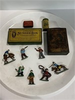 Antique Tins & Lead Cowboy Figures