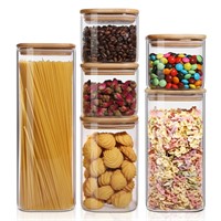 Mrany 6Pcs Glass Storage Containers with Lids, Cl