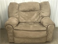 Oversized Suede Light Brown Reclining Chair
