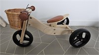COCO VILLAGE Toddler's Wood Tricycle w/Basket,