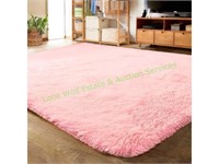 Lochas Soft Fluffy Pink Large Area Rug, 5x8
