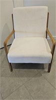 Zara Ash Wood Linen Armchair (Oyster White)