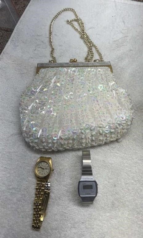 Vintage purse and two watches
