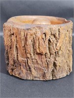 Vintage Bark Edge Wood Nut Bowl