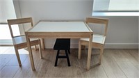Child Table, 2 Chairs & Bench