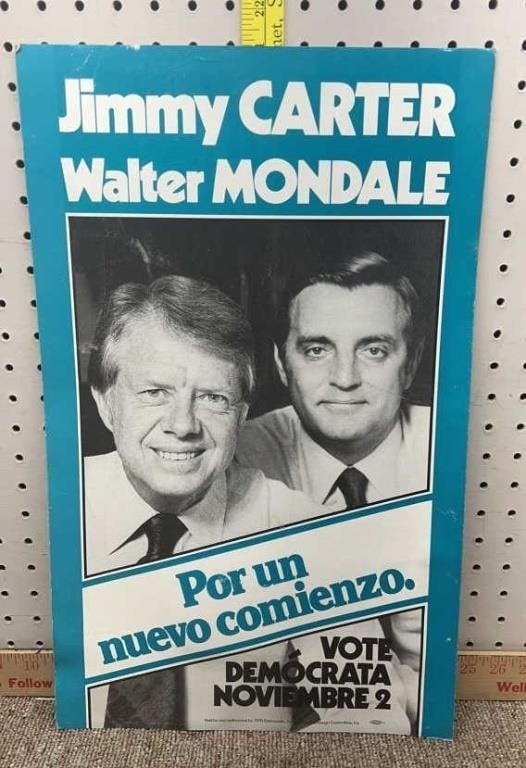Spanish worded Jimmy Carter Walter Mondale poster