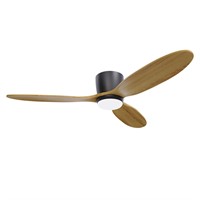 OUATER Flush Mount Ceiling Fan with Light, 52 inc
