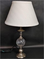 Hobnail Glass and Metal Table Lamp