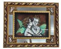 Large Mirrored & Framed Angel Wall Art