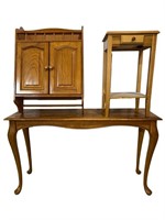 Queen Anne Hall / Sofa Table & Quality Oak Cabinet