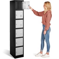 Fedmax Locker Storage Cabinet - 6 Metal Wall Lock