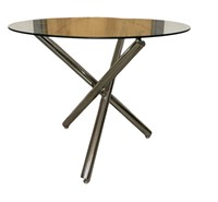 Mid Century Modern Style Glass and Chrome Table