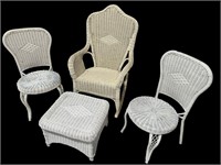 Wicker Chairs And Table / Ottoman