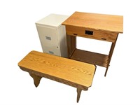 Mission Style Writing Table & Bench