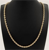 14KT Gold Italian Rope Chain Necklace