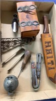 Various wood and metal trinkets