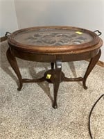 Antique oval end table