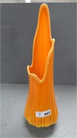 20" Bittersweet Orange Slag Glass Swung Vase