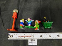 3 miniature Christmas pieces. 1 may be Dept 56