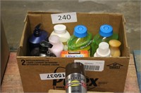 box of asst cleaning supplies/soap