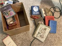 Vintage books & wood cedar box