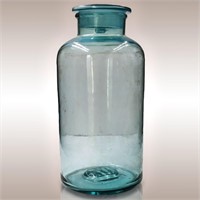 Large Antique Hand Blown Green Glass Apothecary
