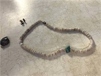Shell & turquoise necklace