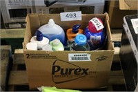 box of asst cleaning supplies