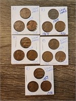 Lot of 15 Lincoln Wheat Pennies