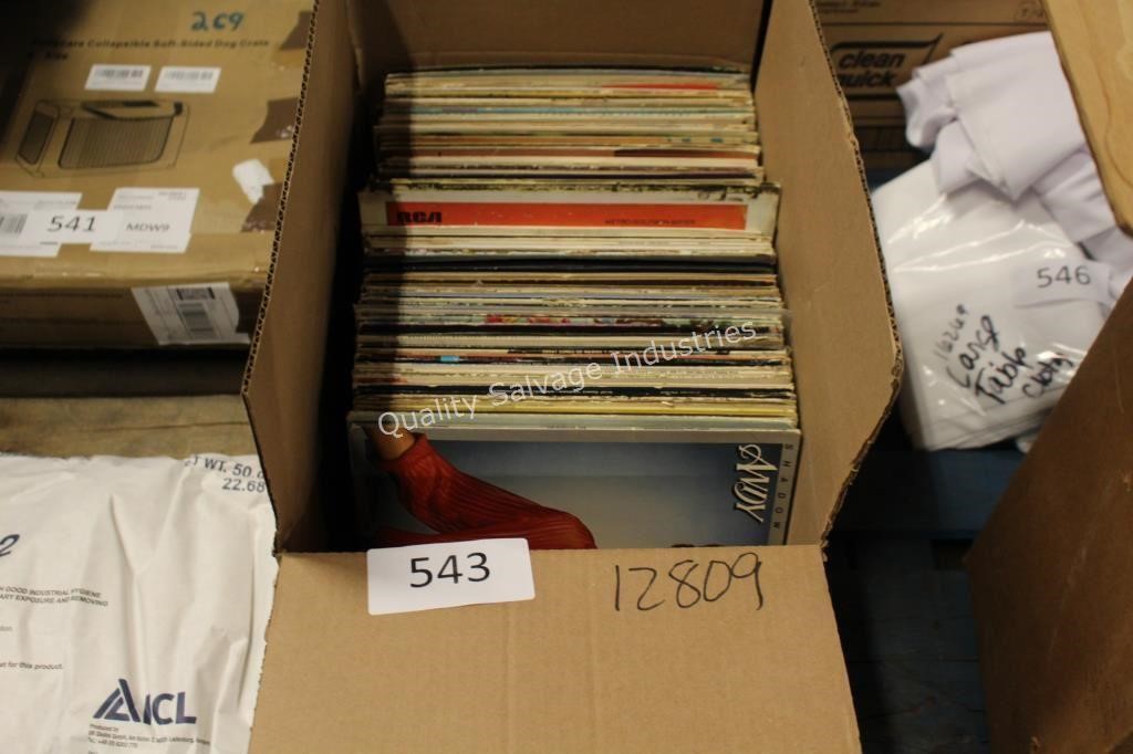 box of asst record albums