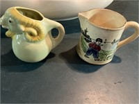 Vintage milk pitchers & bowl