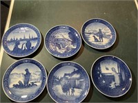 Six Royal Copenhagen plates