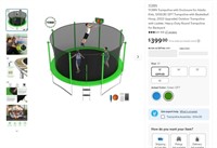 FB2916  YORIN Trampoline 12FT with Enclosure Ladd