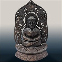 Antique Bronze Southeast Oriental Sitting Buddha