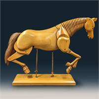 Articulated Wood Horse Real Horse Hair