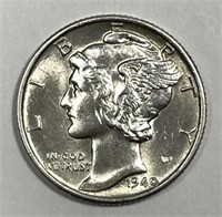1940 Mercury Silver Dime Uncirculated UNC