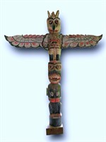 Stunning Wood Carved Totem Pole 6FT 4IN (AS IS)