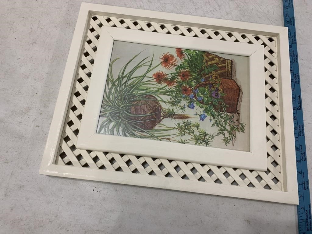 Flower Basket Picture in Frame