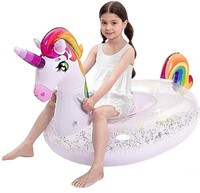JOYIN Inflatable Pool Float with Glitters Unicorn