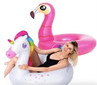 Sloosh - 39in Unicorn And Flamingo Pool Float Bun