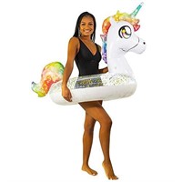 Inflatable Unicorn Pool Tube Glitter 40 inch Wide
