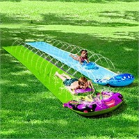 2 Pack 19.2ft Water Slide with Bodyboards, Waters