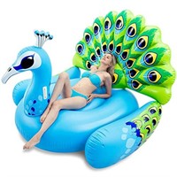 JOYIN Inflatable Pool Float - Giant Blue Peacock