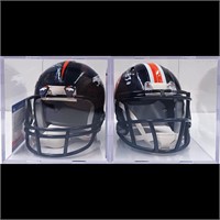 Denver Broncos Autographed Mini Helmets In Display