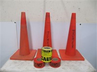 SAFETY CONES & BARRICADE TAPE LOT