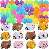 36Pcs Cartoon Animals Cars Prefilled Easter Eggs